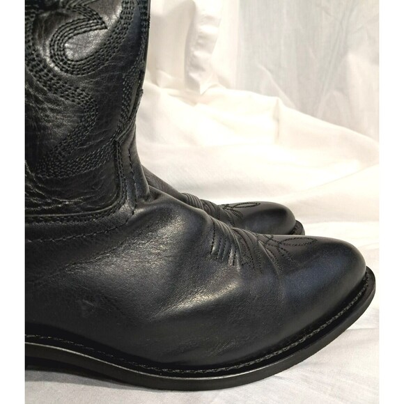 Smoky Mountain Mens Pull On Denver Cowboy Black Leather Boot Size 10  4032 - Picture 8 of 12